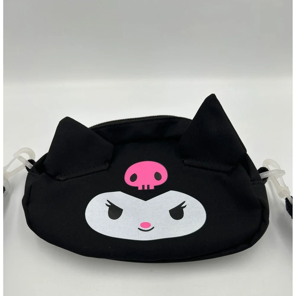 Sanrio Kuromi Black Canvas Crossbody Bag Adjustable Strap Small Purse Anime - Picture 5 of 7